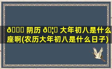 🕊 阴历 🦉 大年初八是什么星座啊(农历大年初八是什么日子)